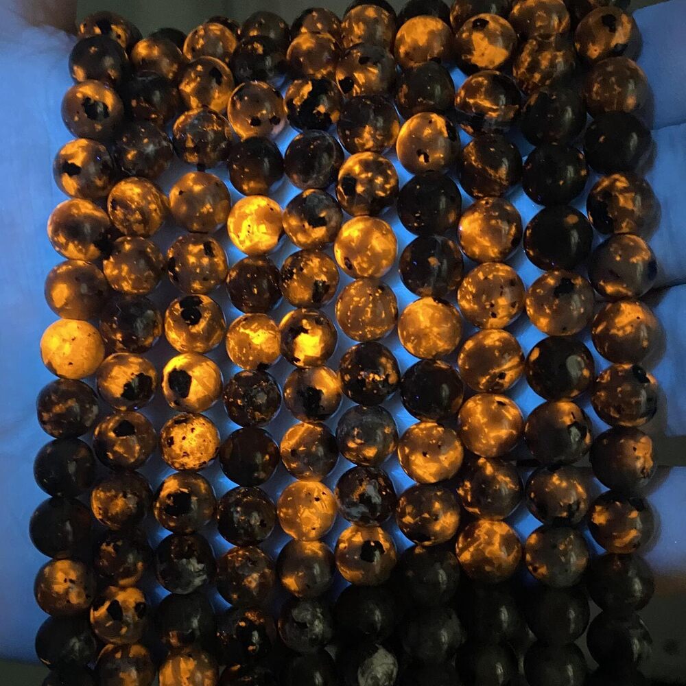 8636 70PCS 10MM Flame Yooperlite Stone Beads Loose Beads for Jewelry Making
